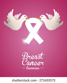 Cancer design over pink background, vector illustration.