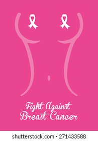 Cancer design over pink background, vector illustration.
