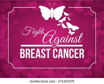 Cancer design over pink background, vector illustration.