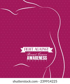 Cancer design over purple background, vector illustration.