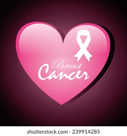 Cancer design over purple background, vector illustration.