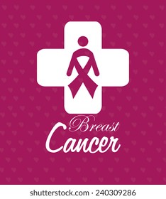 Cancer design over purple background, vector illustration.