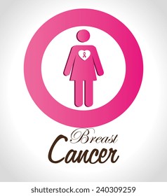 Cancer design over white background, vector illustration.