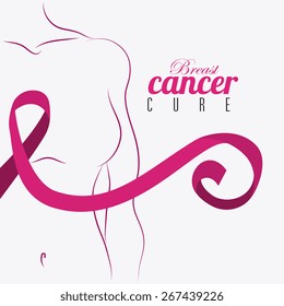 Cancer design over white background, vector illustration.