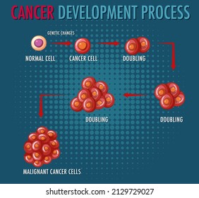 Ejemplo infográfico del proceso de desarrollo del cáncer