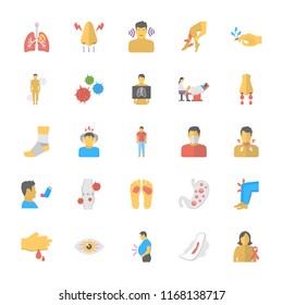 Cancer Disease Flat Vector Icons 