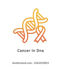 Cancer In Dna Vector Gradient Icon. Eps File 10