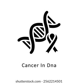 Cancer In Dna Vector Gylph Icon. Eps File 10