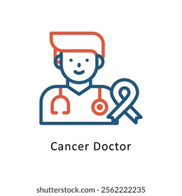 Cancer Doctor Vector Two Color Icon. Eps File 10