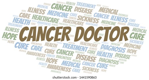 Cancer Doctor word cloud. Vector made with text only.