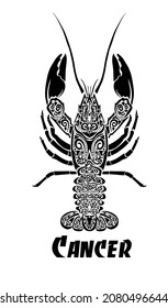 Cancer is a graphic animal. Vector illustration