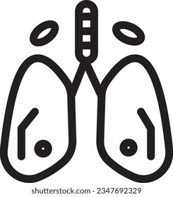 Cancer Heart Lung Outline Icon