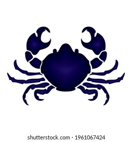 Cancer Horoscope Sign With Plastic Effect Vector Illustration. Crab Mascot Isolated On White Background
