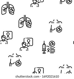 Línea delgada del vector de patrón sin foco de la enfermedad humana del cáncer. Ilustraciones