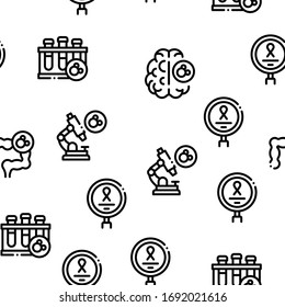 Krebs Menschliche Krankheit Nahtlose Muster Vektorillustration dünn Linie. Illustrationen