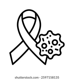 cancer icon color editable on white background