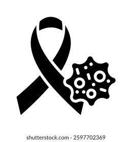 cancer icon color editable on white background
