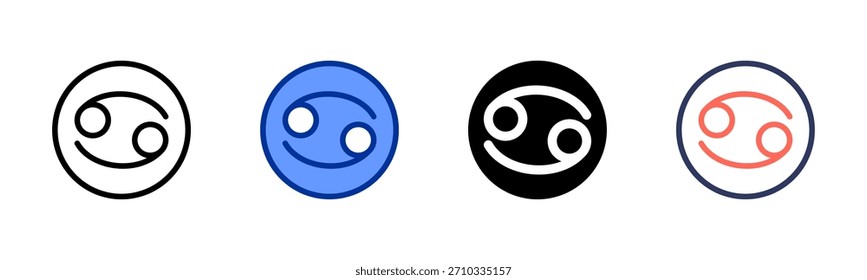 Cancer icon set multiple style collection