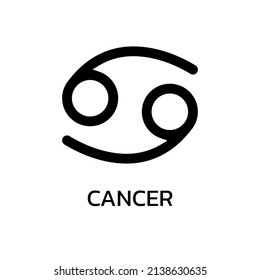 Cancer icon or sign. Zodiac, astrology, horoscope symbol. Vector illustration.