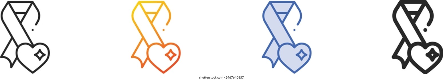 cancer icon.Thin Linear, Gradient, Blue Stroke and bold Style Design Isolated On White Background