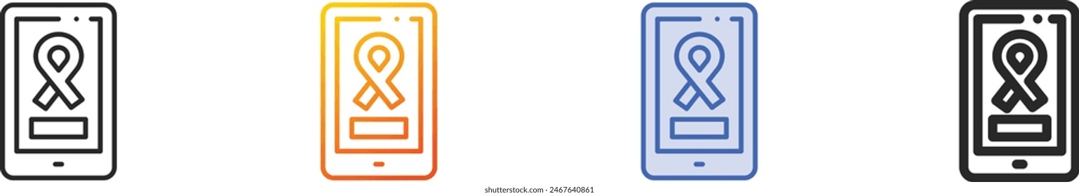 cancer icon.Thin Linear, Gradient, Blue Stroke and bold Style Design Isolated On White Background