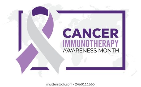 Cancer Immunotherapy Awareness Month observed every year in June. Template for background, banner, card, poster with text inscription.