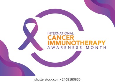 Cancer Immunotherapy Awareness Month observed every year in June. Template for background, banner, card, poster with text inscription.