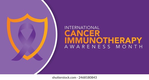 Cancer Immunotherapy Awareness Month observed every year in June. Template for background, banner, card, poster with text inscription.