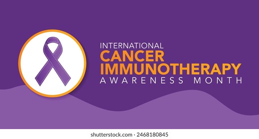 Cancer Immunotherapy Awareness Month observed every year in June. Template for background, banner, card, poster with text inscription.