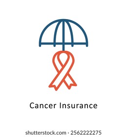 Cancer Insurance Vector Two Color Icon. Eps File 10