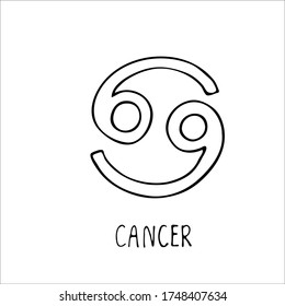 Cancer Isolated Single Simple Astrology Sign Stock Vector (Royalty Free ...