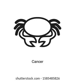 Cancer linear icon vector on white background. Black icon illustration