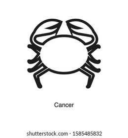 Cancer linear icon vector on white background. Black icon illustration