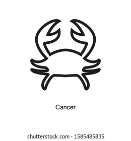 Cancer linear icon vector on white background. Black icon illustration