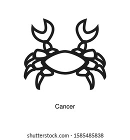 Cancer linear icon vector on white background. Black icon illustration