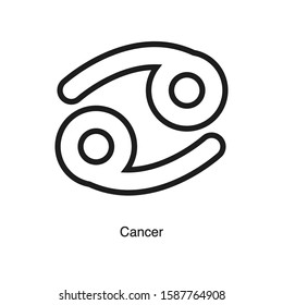 Cancer linear icon vector on white background. Black icon illustration