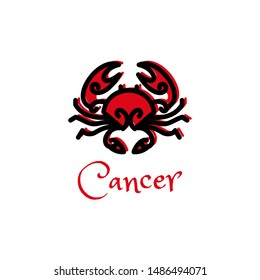 cancer logo design in flat style, zodiac template