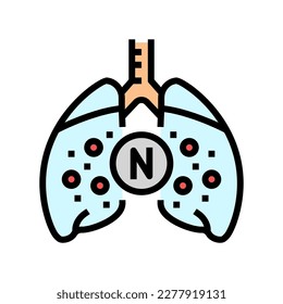 cancer nicotine color icon vector. cancer nicotine sign. isolated symbol illustration