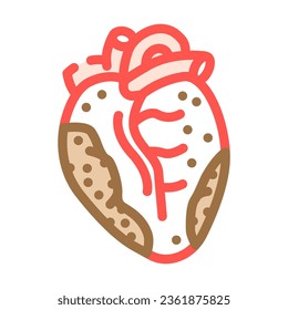 cancer nicotine color icon vector. cancer nicotine sign. isolated symbol illustration