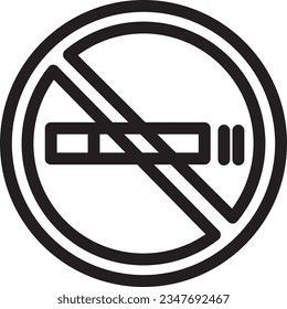 Cancer No Smoke Outline Icon