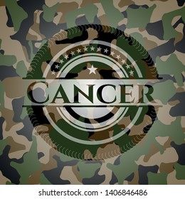Cancer on camo texture. Vector Illustration. Detailed.