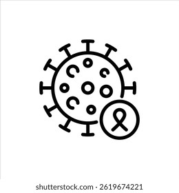 cancer outline icon. tumor black line illustration.