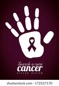 cancer over black  background vector illustration