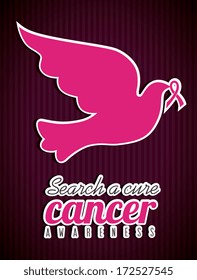 cancer over  black background vector illustration