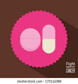 cancer over  brown background vector illustration