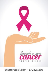 cancer over  gray background vector illustration