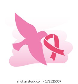 cancer over pink background vector illustration