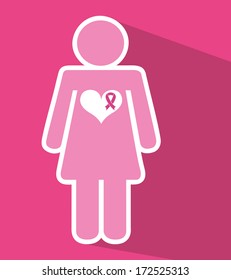 cancer over pink background vector illustration