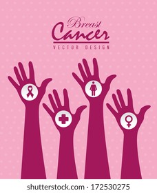 cancer over pink  background vector illustration