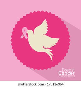 cancer over  pink background vector illustration